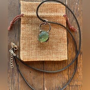 Raw Fluorite Necklace Unisex Crystal Necklace Electroformed Fluorite Necklace